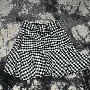 Zara black and white checkered skirt